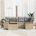 Set de Sofá de 6 Piezas de Jardín con Cojines Beige Ratán de Polietileno