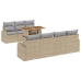Conjunto de Comedor de Jardín de 8 Piezas con Cojines Beige Ratan Poliéster Acacia