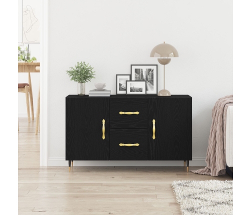 Aparador Negro de Roble 100x36x60 cm de Madera Elaborada