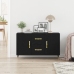 Aparador Negro de Roble 100x36x60 cm de Madera Elaborada