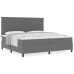 Cama con Somier  con Colchón Gris Claro 200x200 cm Tela de Pana