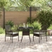 Conjunto de Comedor de Jardín  de 3 Piezas Marrón Ratán Poliéster