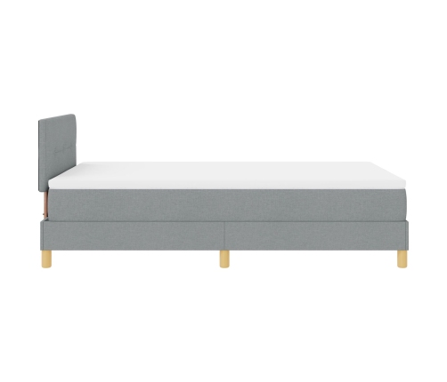 Cama con Base de Caja con Colchón Gris Claro 120x200 cm Tela