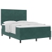Cama Box Spring  con Colchón Verde Oscuro 160x200 cm Terciopelo