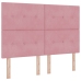 Cama Box Spring  con colchón Rosa 140x190 cm Terciopelo
