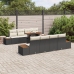 Conjunto de Sofá de Jardín  9 Piezas Negro Ratán
