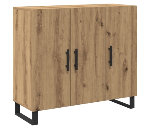 Sideboard  con 3 puertas de roble artesano 90x34x80 cm de madera elaborada