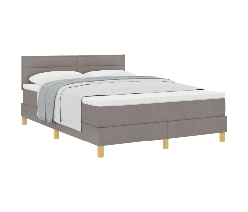 Cama con Somier y Colchón Taupe 140x190 cm Tela