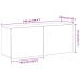 Gabinete de pared para TV  Negro Roble 100x30x41 cm Madera engineered