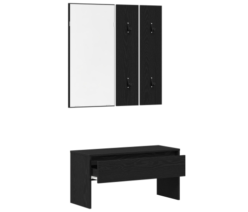 Conjunto de Muebles para Pasillo  en Madera Ingenierizada de Roble Negro