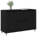 Sideboard  con Puertas y Cajones Negro Roble 101,5x35x70 cm