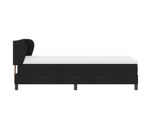 Cama Box Spring de  con Colchón Negro 100x200 cm de Tela