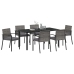 Conjunto de Comedor de Jardín de 7 Piezas Gris Poliratán