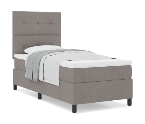 Cama con Base Futón  Taupe 100x200 cm Tela
