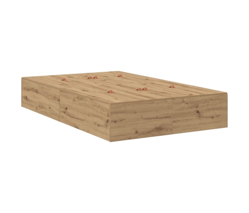 Marco de Cama con Almacenamiento  Roble Artesanal Madera Elaborada