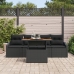 Set de Sofás de Jardín  Conjunto de 5 Negro Ratán