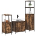 Juego de muebles de baño de 3 piezas  en roble ahumado - Madera compuesta