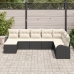 Conjunto de Sofá de Jardín de 8 piezas con Cojines de  Negro Rattan Polimérico