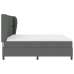 Cama Box Spring con Colchón en Gris Oscuro, 200x200 cm de Tela