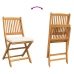 Sillas de Jardín Plegables  con Cojín Blanco 2pcs de Madera de Acacia Sólida