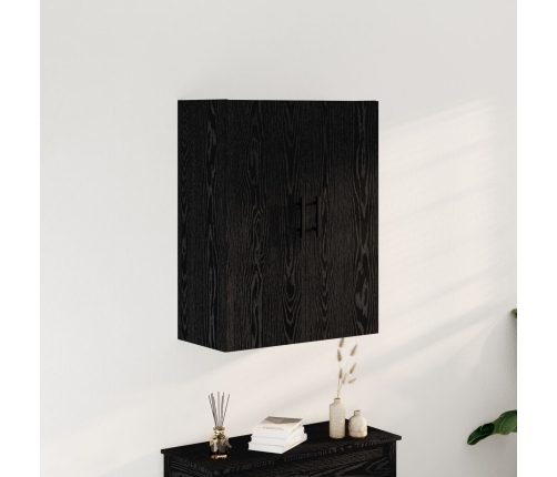 Gabinete Montado en la Pared  Negro Roble 69,5x34x90 cm Madera Ingeniería
