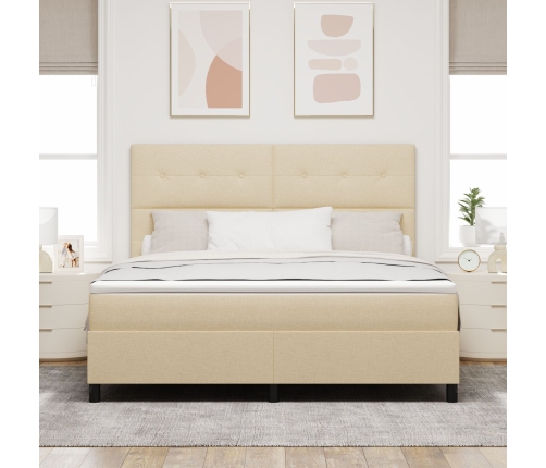 Cama Box Spring con Colchón Crema Super King Tela