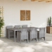 Conjunto de Comedor de Jardín de 7 Piezas  con Cojines Gris Claro de Ratan Sintético