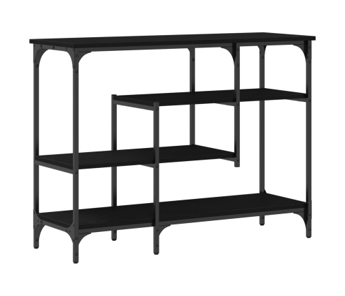 Mesa Consola  Negra de Roble 100x35x75 cm de Madera Engineered y Acero