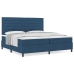 Cama de Base de Muelles  con Colchón Azul 200x200 cm Tela