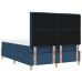 Cama con Base de Muelles con Colchón y Banco Azul 140x190 cm Tela