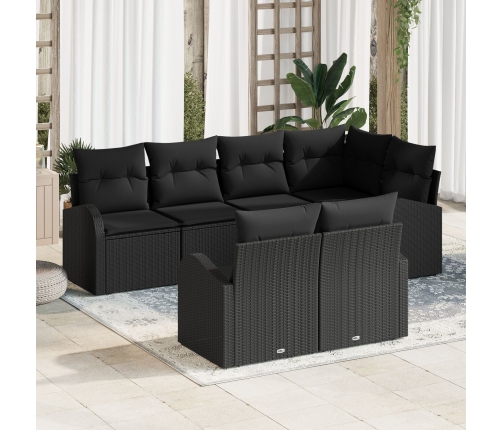 Conjunto de Sofá de Jardín  Set de 7 Negro