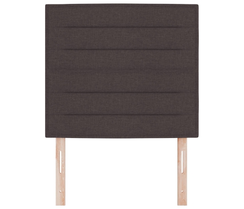 Cabecero LED  Diseño de Líneas Marrón Oscuro 100 cm Tela