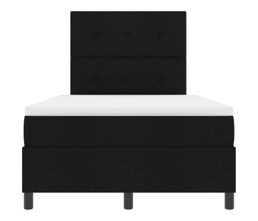 Cama con Base  con Colchón Negra 120x200 cm Tela