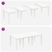 Juego de Comedor de Jardín de 9 Piezas con Cojines en Blanco de Poliratán