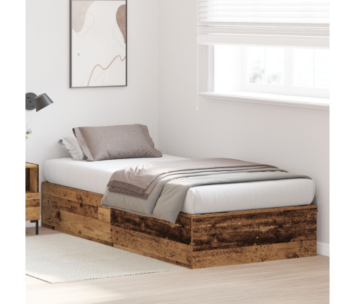 Estructura de Cama de Almacenamiento  Madera Vieja 100x200 cm
