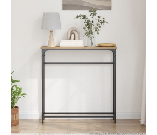 Mesa Consola  Artisan Roble 75x19,5x75 cm Madera Contrachapada y Acero