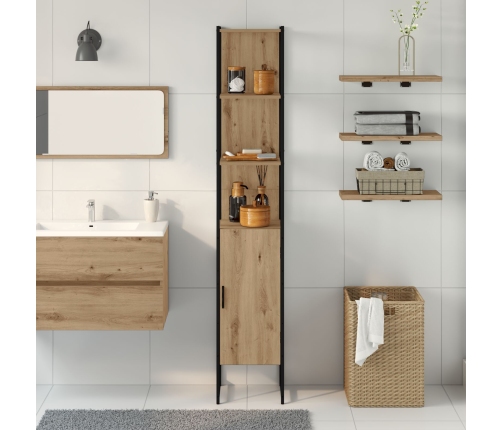 Armario de baño  de roble artesanal 33x33x185,5 cm de madera elaborada