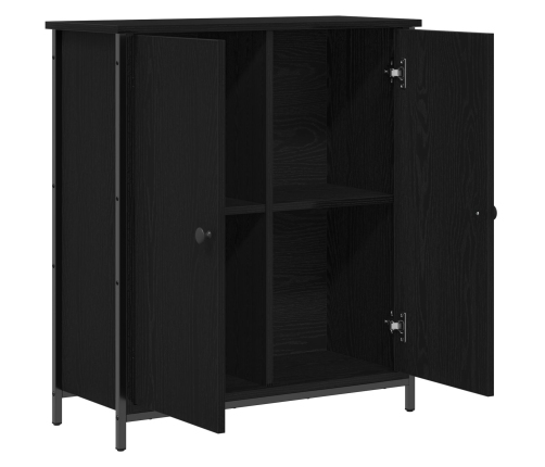 Aparador  Roble Negro 70x30x80 cm Madera Ingenierizada y Acero