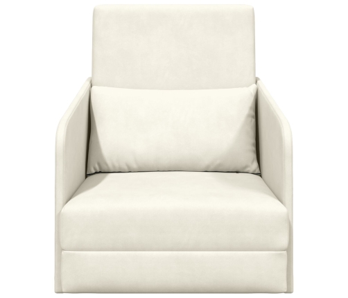Sofá Cama de Piso  2 en 1 Crema 65x80x83 cm Terciopelo