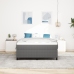 Cama con Box Spring  con Colchón Gris Claro 140x200 cm Tela de Terciopelo