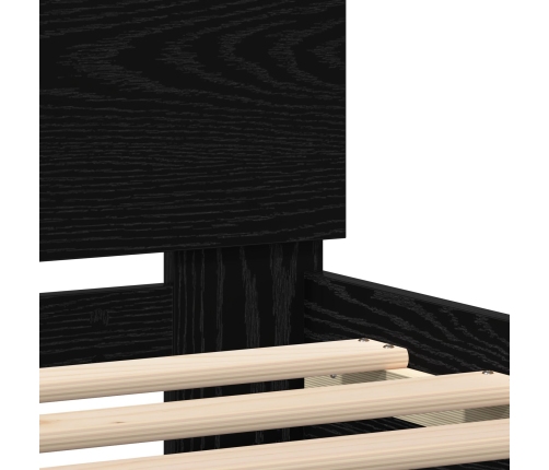 Cama  con Luces LED Roble Negro 75x190 cm Madera Ingenierizada