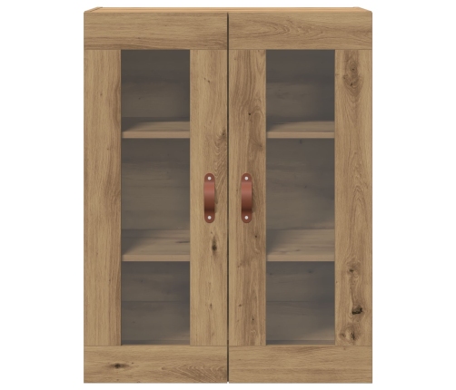 Armario de Pared  con Puertas de Cristal Roble Artesano 69,5x34x90 cm