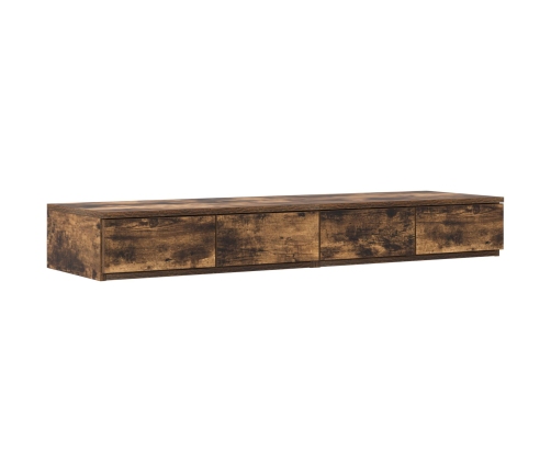 Estructura de Cama con Almacenamiento  Roble ahumado Madera elaborada