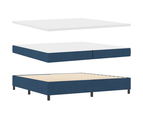 Cama con Base  Azul 200x200 cm Tela