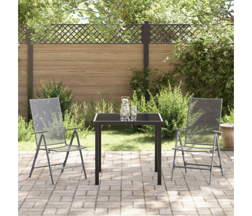 Conjunto de Comedor de Jardín de 3 Piezas  Acero Antracita