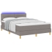 Cama Box Spring  con Colchón y LED Taupe 140x190 cm Tela