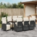 Conjunto de Comedor de Jardín de 9 Piezas Rattan Polímero Negro