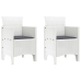 Silla de Jardín  Set de 2 Blanco, Antracita Polipropileno, Poliéster