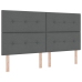 Cama de Caja de Resortes  Gris Oscuro Super King Tela