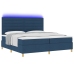 Cama con Somier  y Colchón & LED Azul 200x200 cm Tela